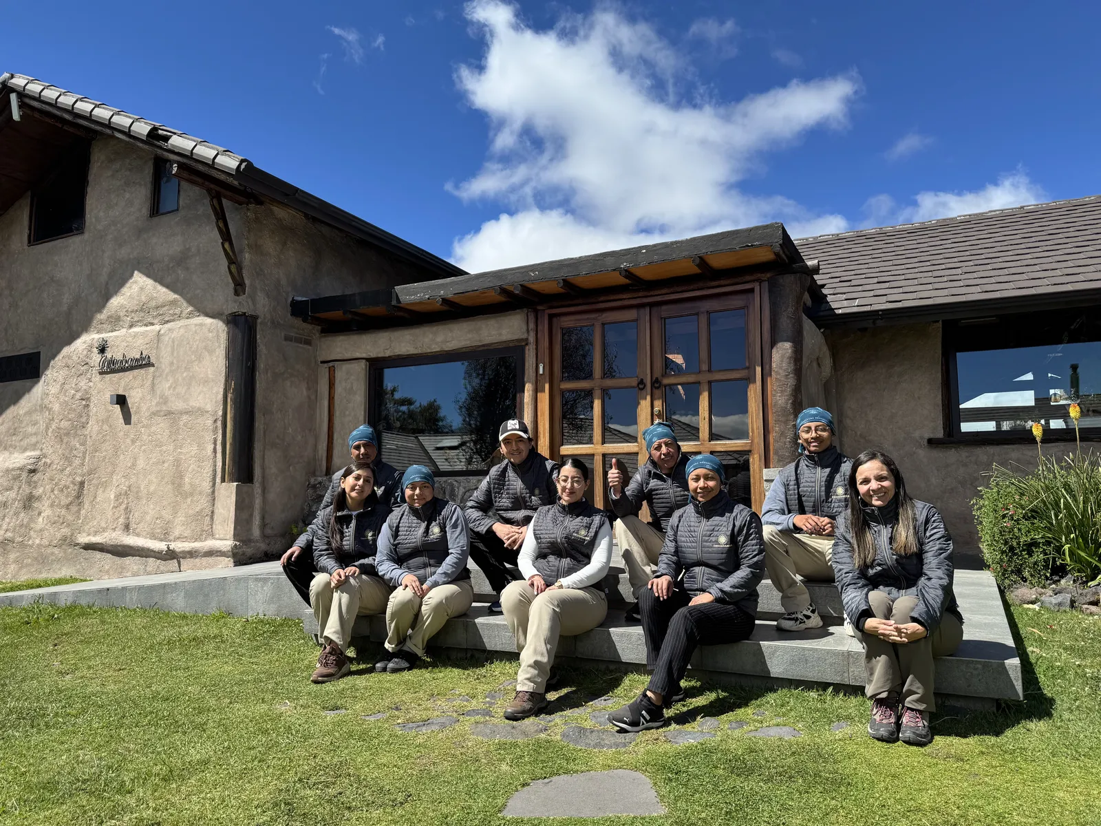 The Chilcabamba team in front of the lodge
